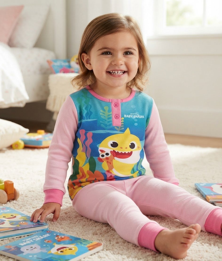 Pigiama Bimba Autunno/Inverno Cry Babies Baby Shark 5 anni 100% CO - The King Luxury