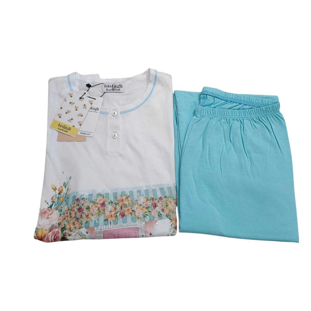 Pigiama Donna Autunno/Inverno Bisbigli BN171325 Bee Cool – Serafino Manica e Pantalone Lungo - The King Luxury