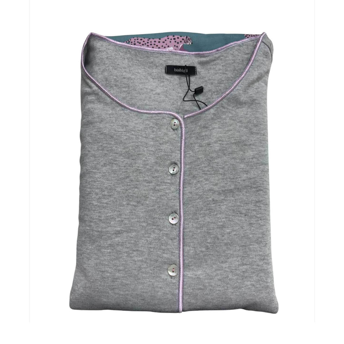 Pigiama Donna Autunno/Inverno Bisbigli BQ292140 – Serafino Interlock Stampato Manica e Pantalone Lungo - The King Luxury