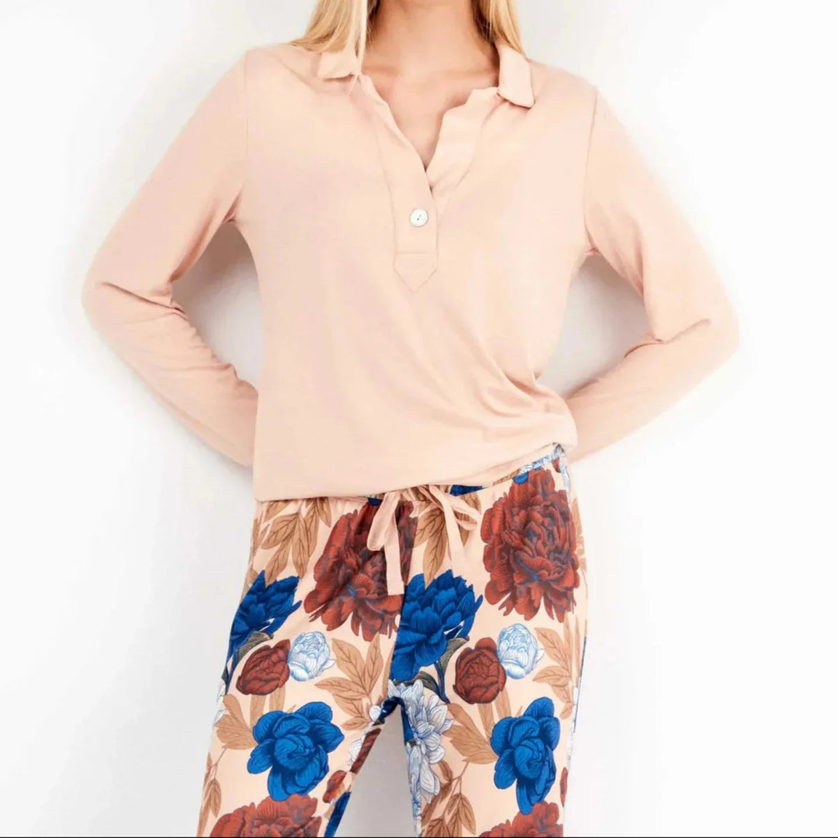 Pigiama Donna Autunno/Inverno Gisela 2/20304S – Set Maglia Morbida con Stampa Floreale - The King Luxury
