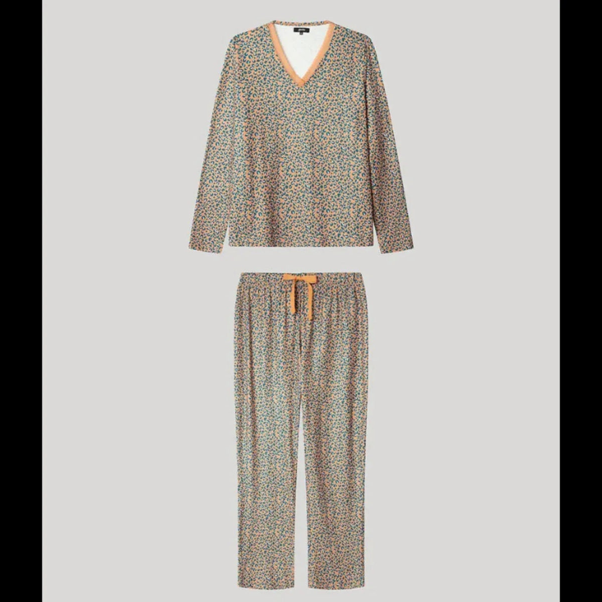 Pigiama Donna Autunno/Inverno Gisela 2/20308S – Stampa Animalier con Dettaglio Pizzo - The King Luxury