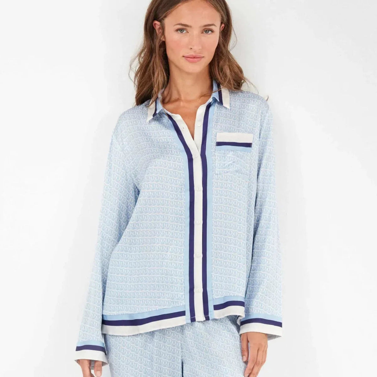 Pigiama Donna Autunno/Inverno Gisela 2/20320S – Set Camicia Monogramma in Raso - The King Luxury