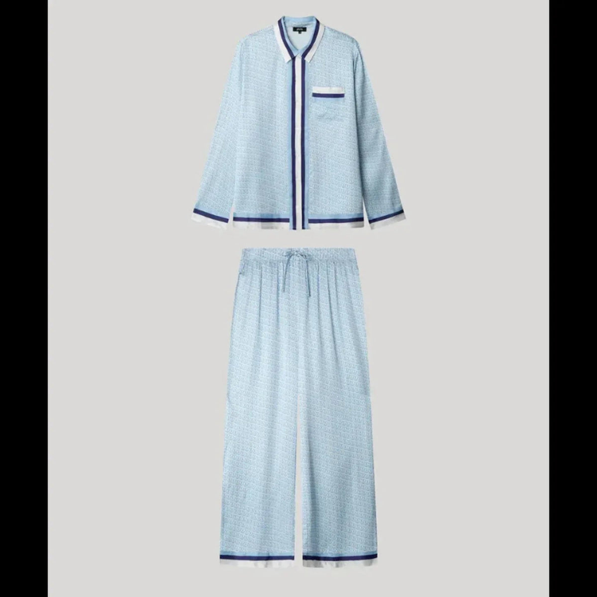 Pigiama Donna Autunno/Inverno Gisela 2/20320S – Set Camicia Monogramma in Raso - The King Luxury