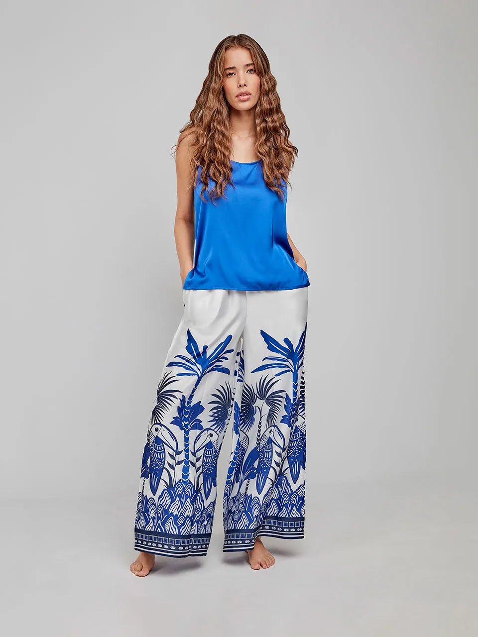 Pigiama Donna Gisela Primavera/Estate 2/20261T63B Satinato Tropicale - The King Luxury