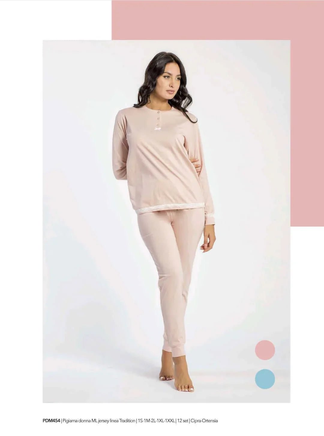 Pigiama Donna Primavera/Estate Milk and Honey – Jersey Linea Tradition Manica Lunga - The King Luxury