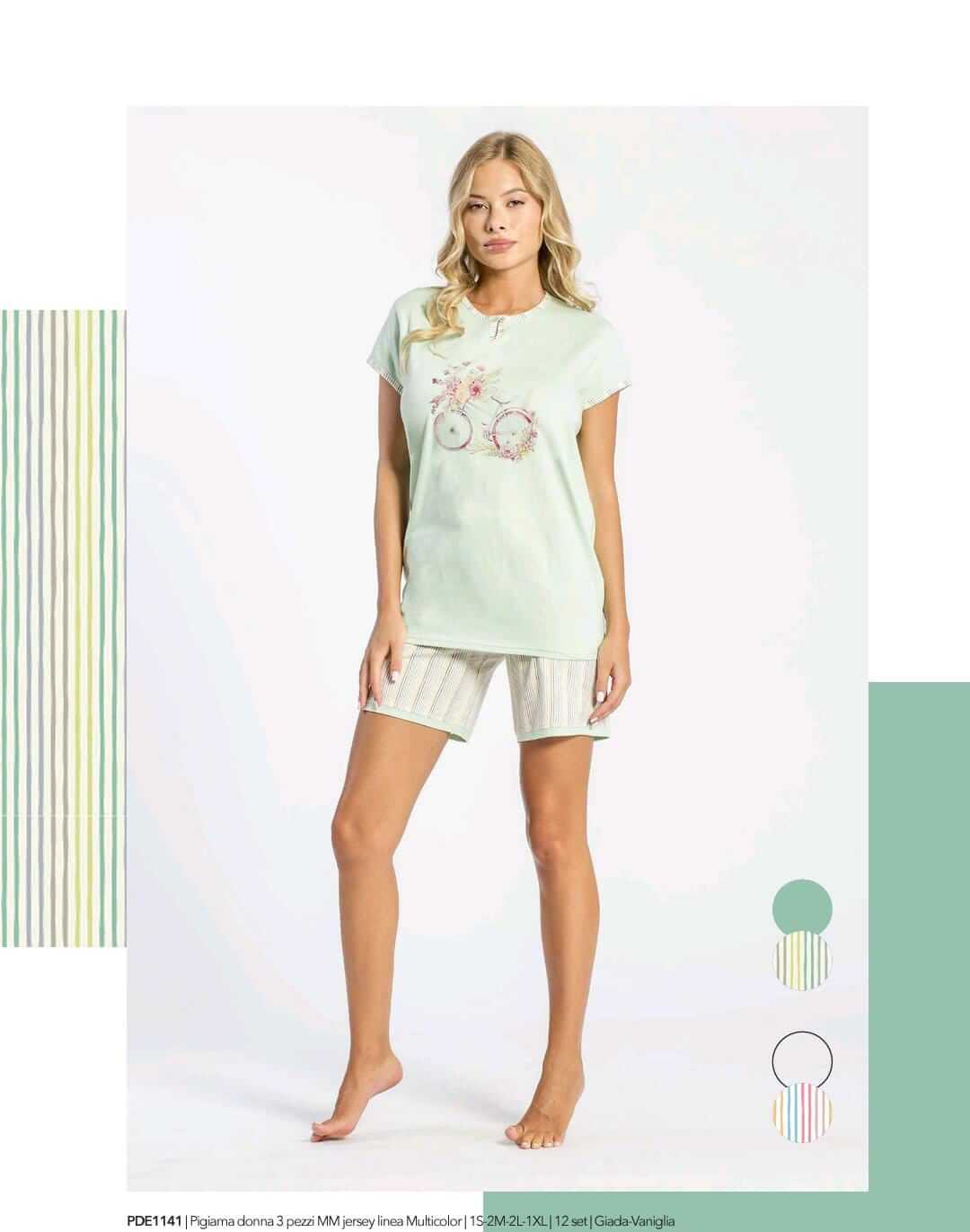 Pigiama Donna Primavera/Estate Milk and Honey – Jersey Multicolor - The King Luxury