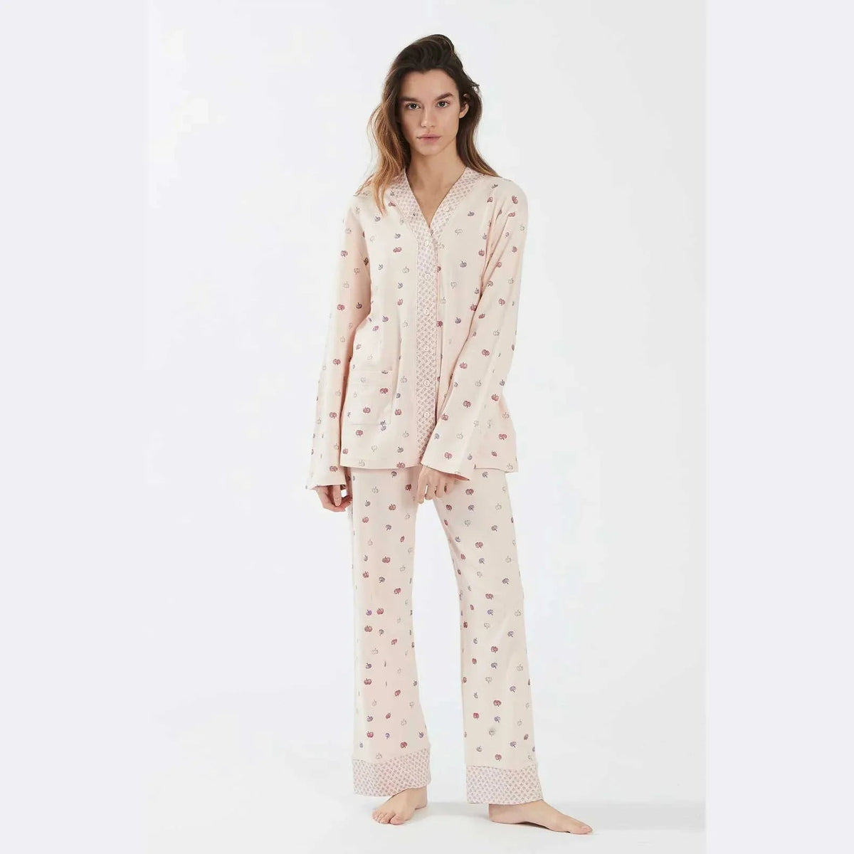 Pigiama Primavera/Estate Donna Happy People Zucca XS 100% Cotone - The King Luxury