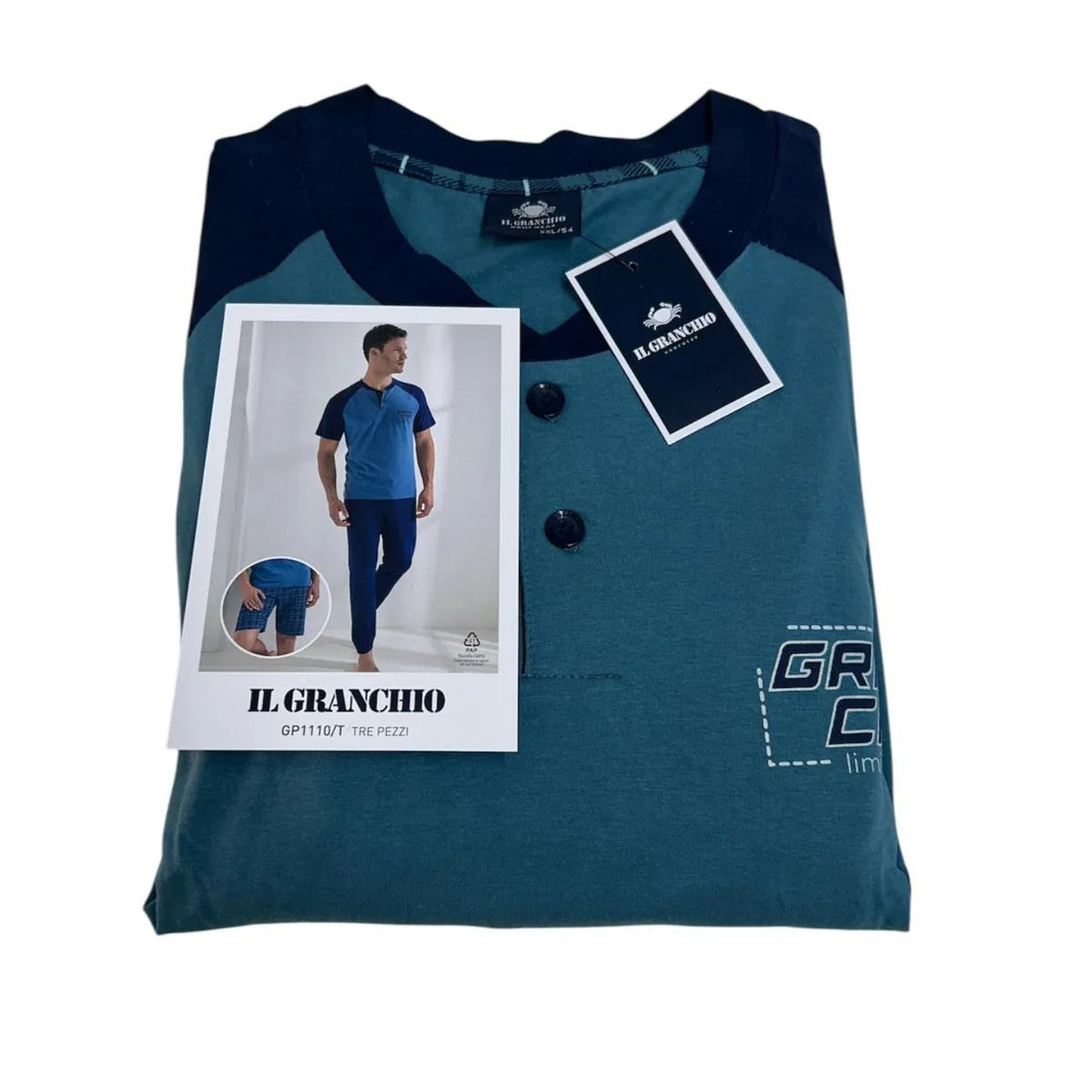 Pigiama Uomo Primavera/Estate Il Granchio GP1110/T Cotone - The King Luxury