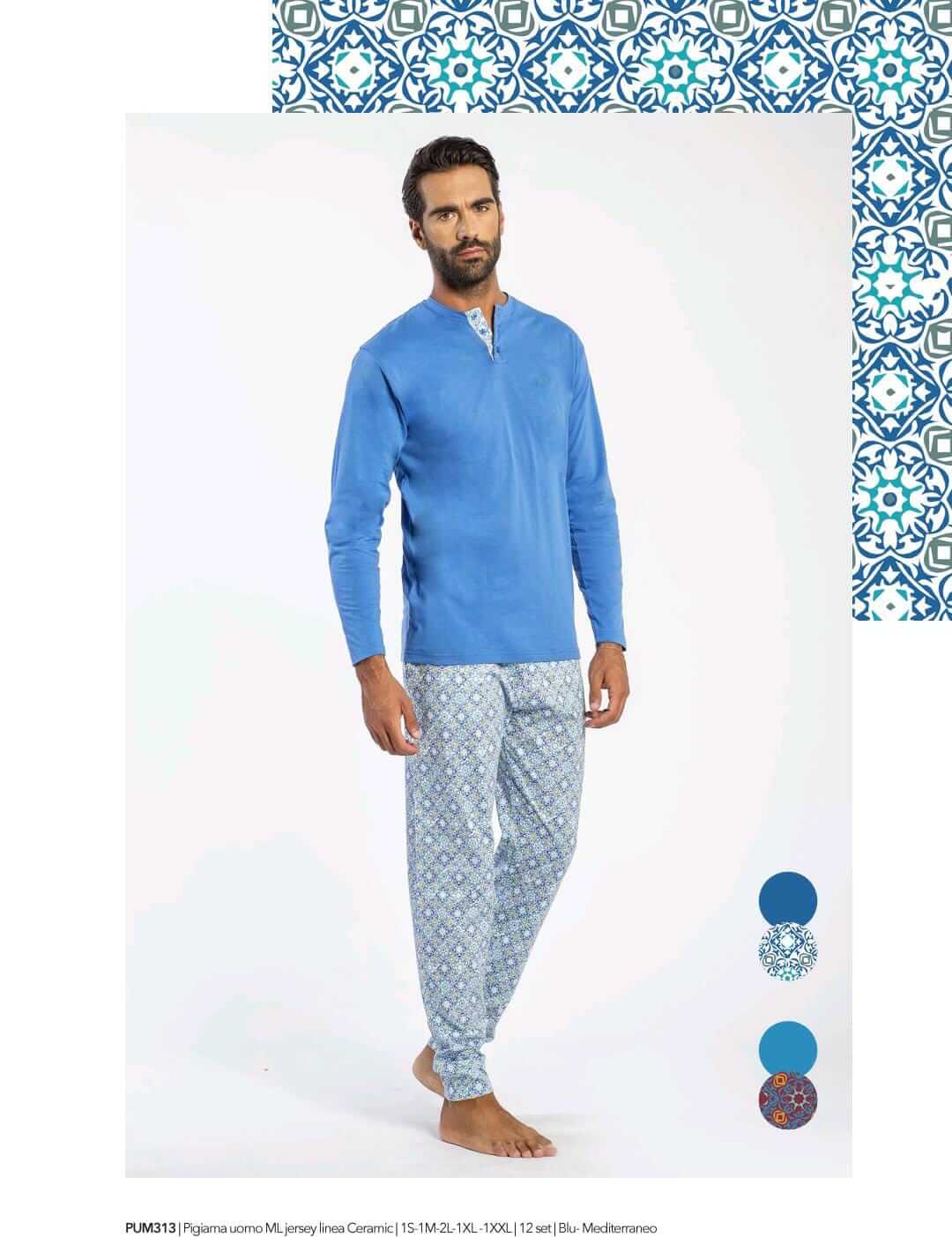 Pigiama Uomo Primavera/Estate Milk And Honey Linea Ceramic Jersey - The King Luxury
