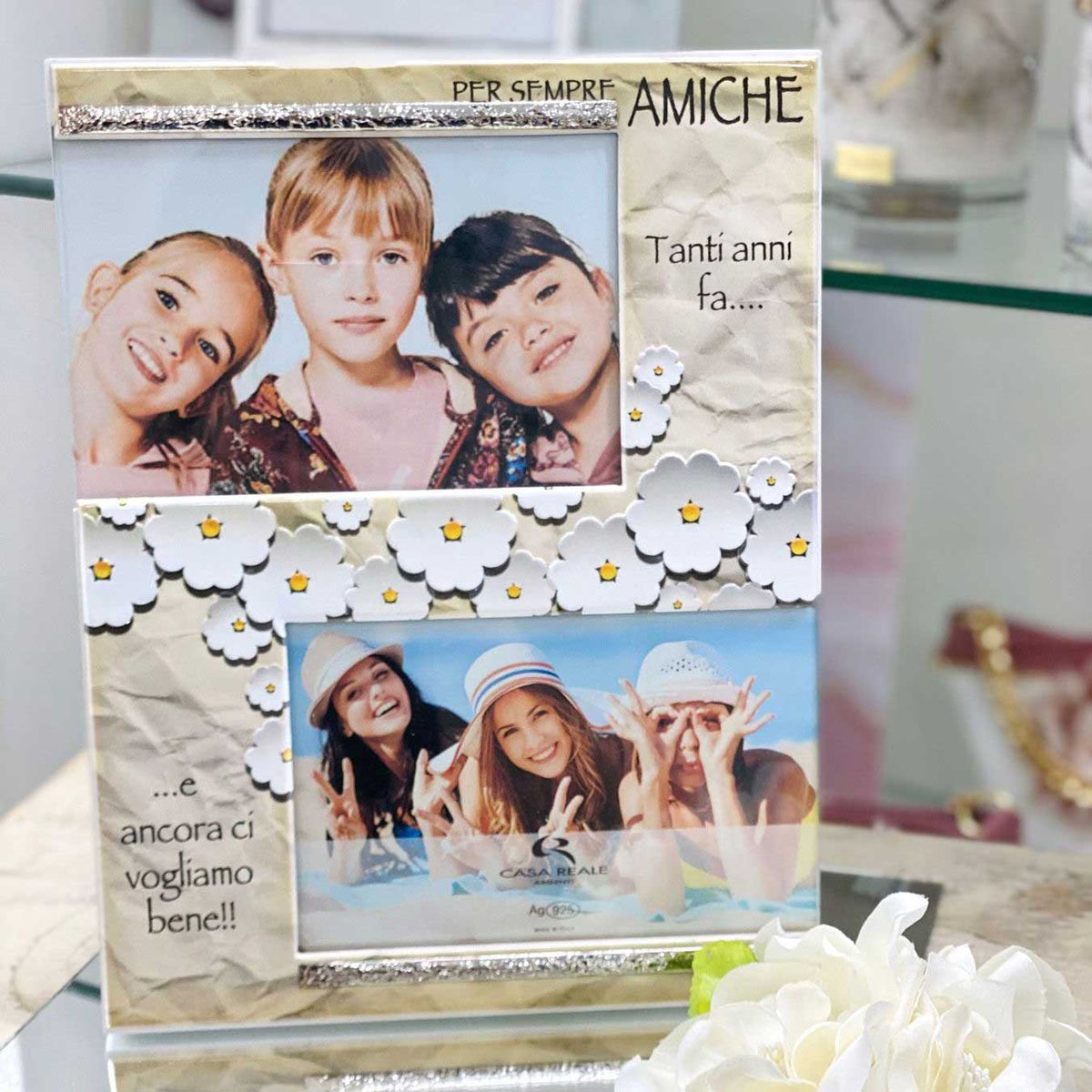 Portafoto Casa Reale Amiche Mdf e argento 925 - The King Luxury