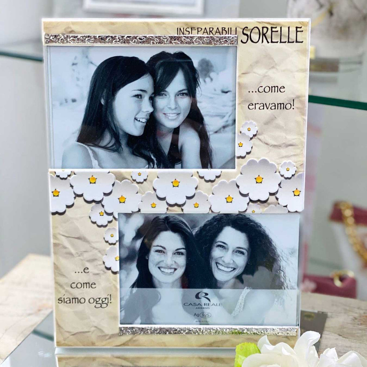 Portafoto Casa Reale Sorelle Mdf e argento 925 - The King Luxury
