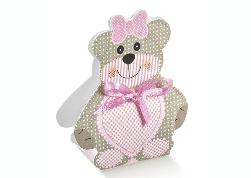 Scatolina Nascita Bimba Orsetta Florentina Teddy Bear Rosa - The King Luxury