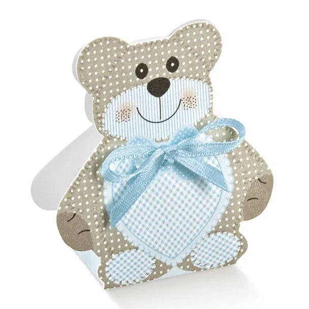 Scatolina Nascita Bimbo Orsetto Florentina Teddy Bear Celeste - The King Luxury