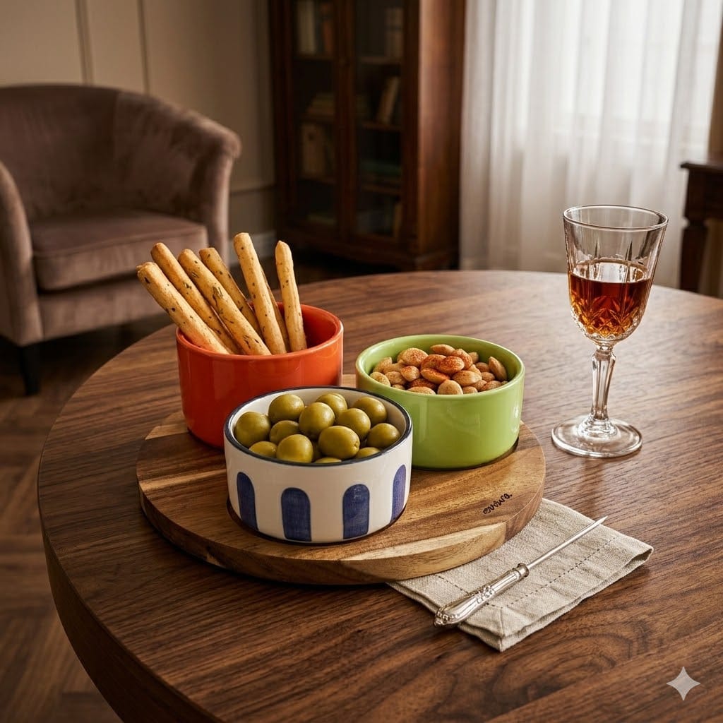 Set Aperitivo Stones 3 Ciotole + Vassoio Evviva 6287 - The King Luxury