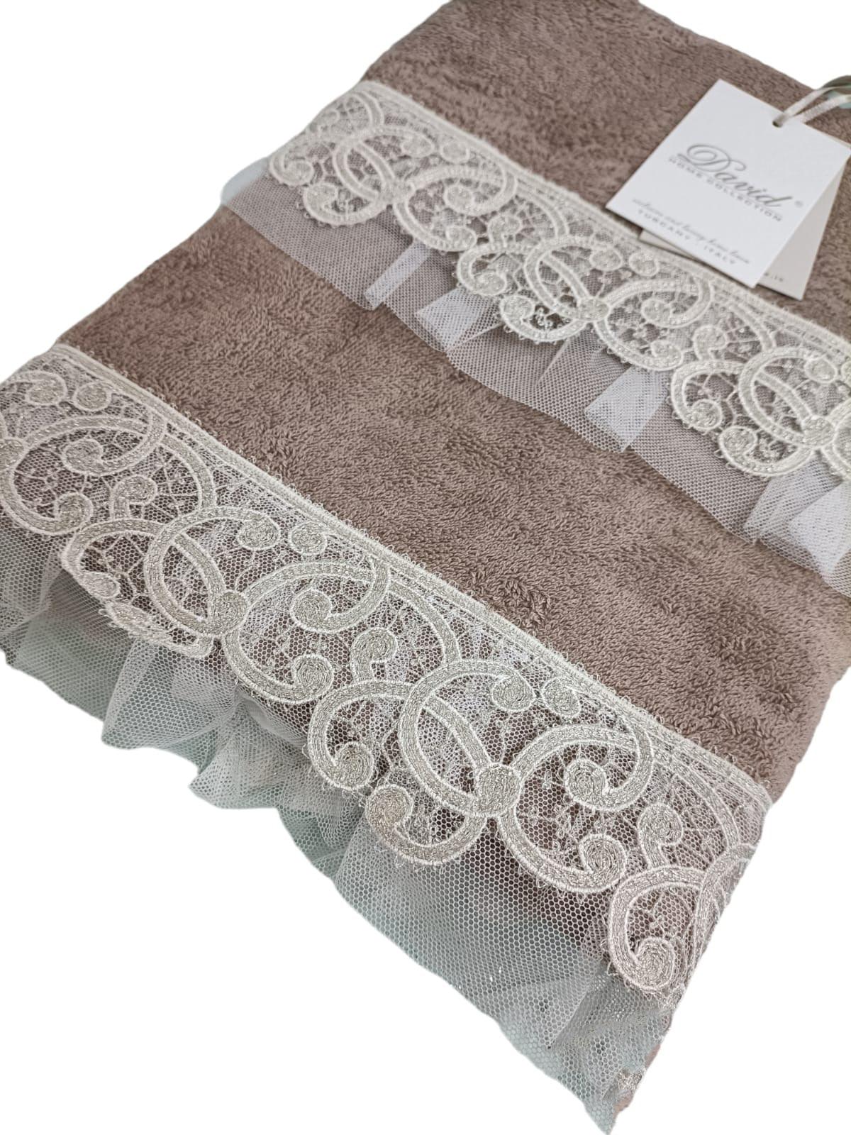 Set Asciugamani 1+1 David Cigno Spugna di Cotone - The King Luxury