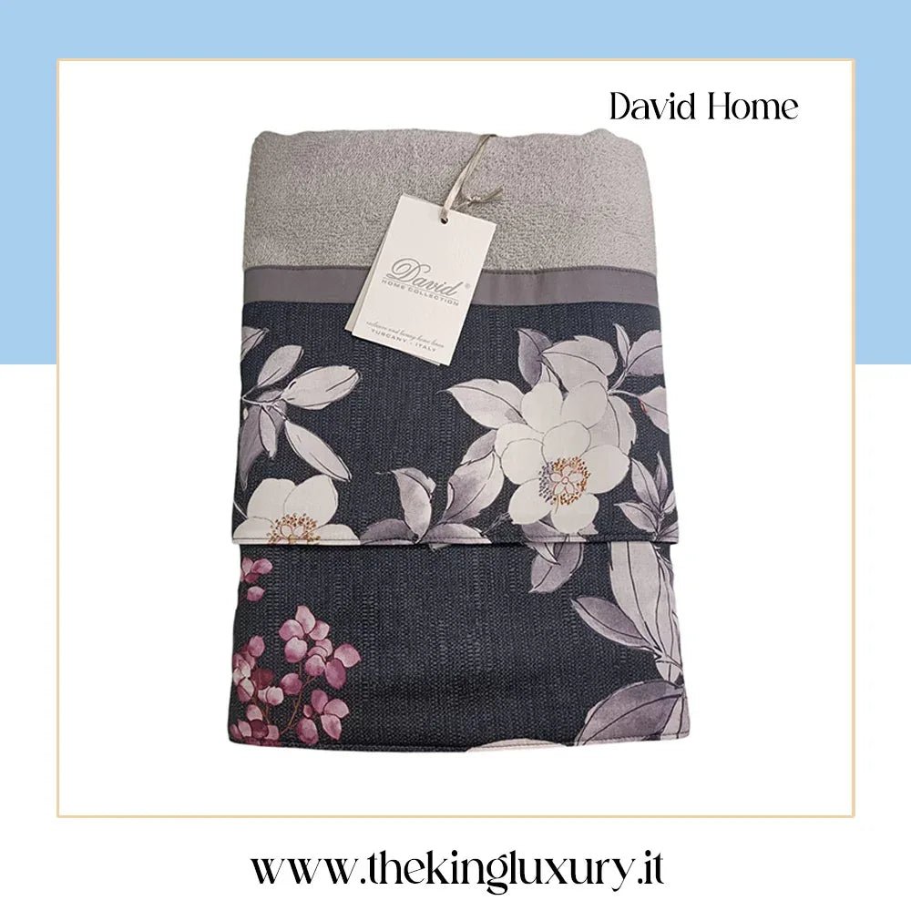 Set Asciugamani 1+1 David Flowers Spugna di Cotone - The King Luxury