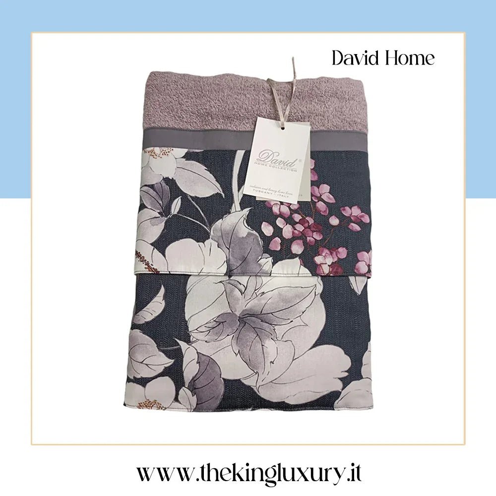 Set Asciugamani 1+1 David Flowers Spugna di Cotone - The King Luxury