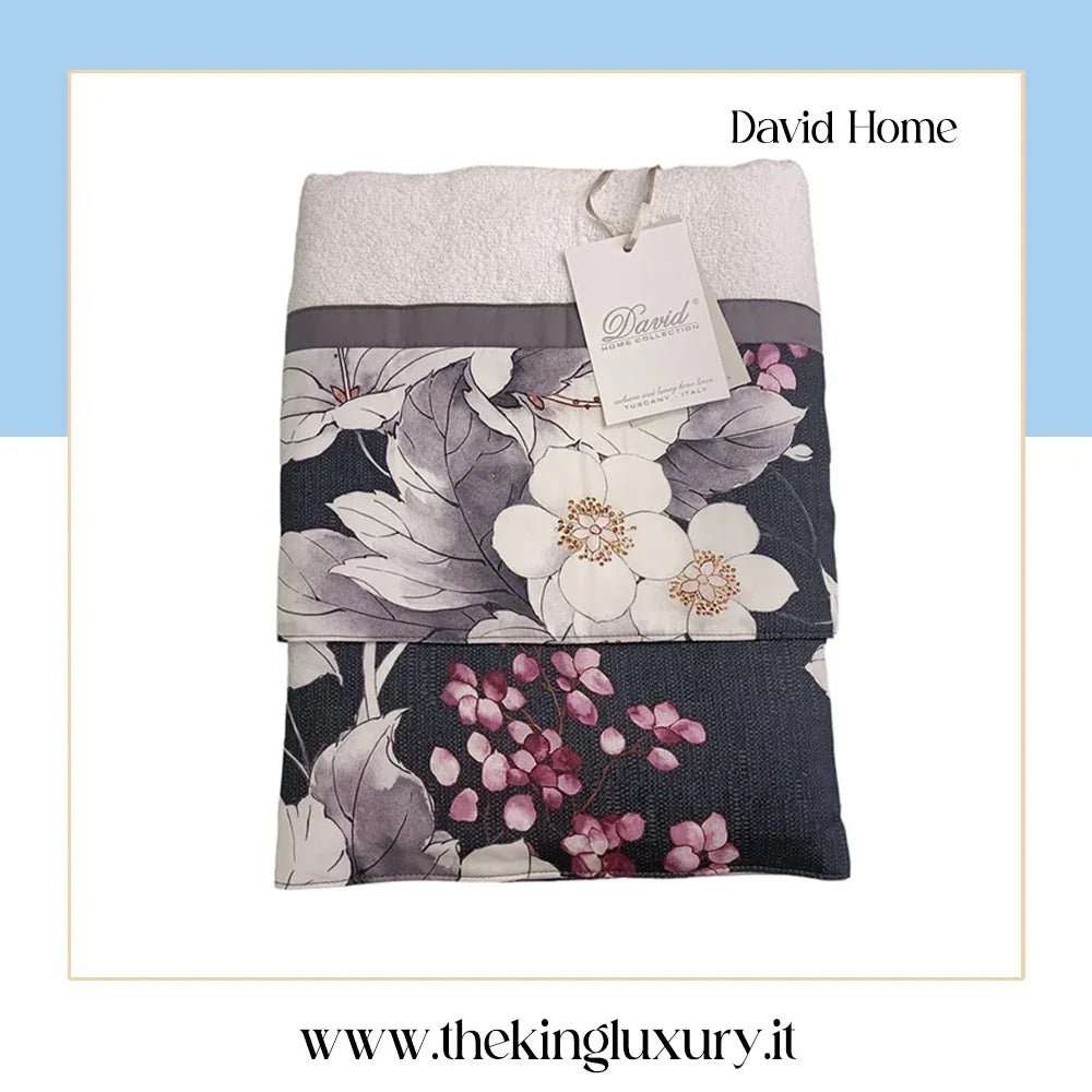 Set Asciugamani 1+1 David Flowers Spugna di Cotone - The King Luxury