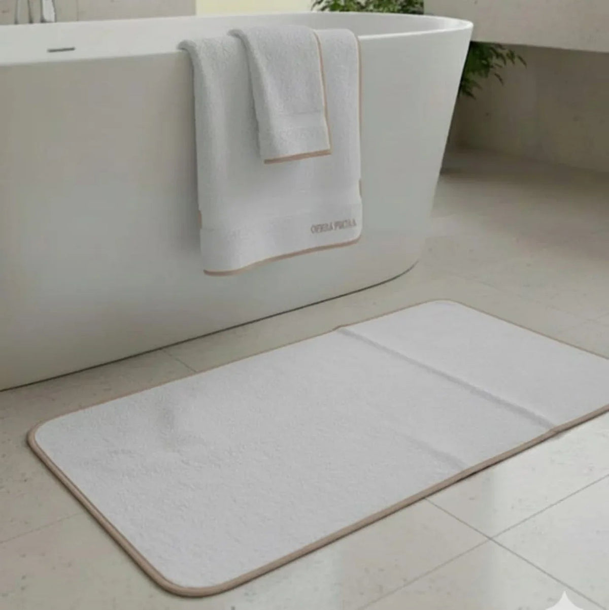 Set Asciugamani 1+1 Opera Prima Piping Spugna di Cotone - The King Luxury
