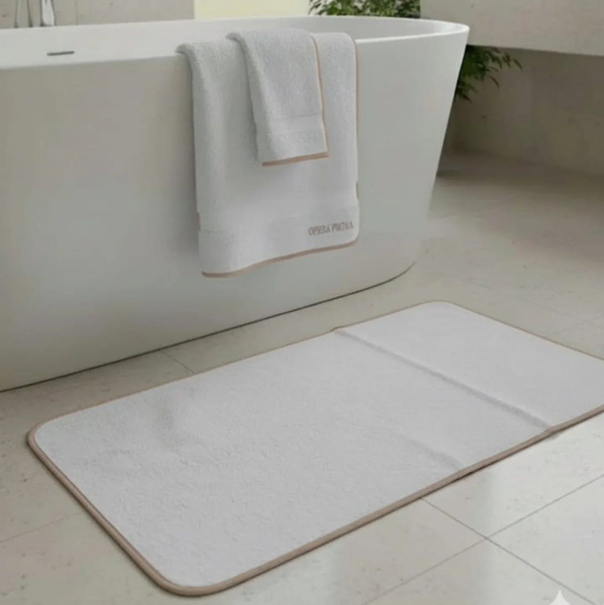 Set Asciugamani 1+1 Opera Prima Piping Spugna di Cotone - The King Luxury