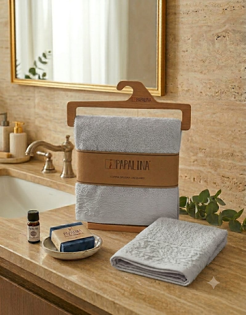 Set Asciugamani 1+1 Papalina Majorelle Spugna di Cotone - The King Luxury