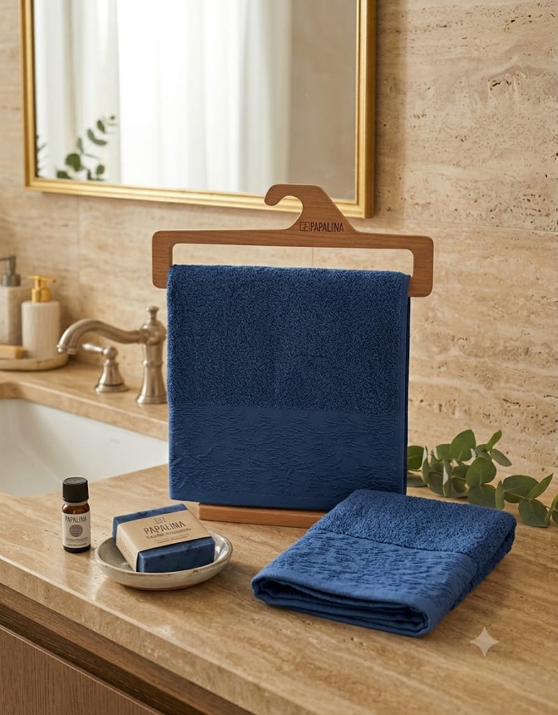 Set Asciugamani 1+1 Papalina Majorelle Spugna di Cotone - The King Luxury