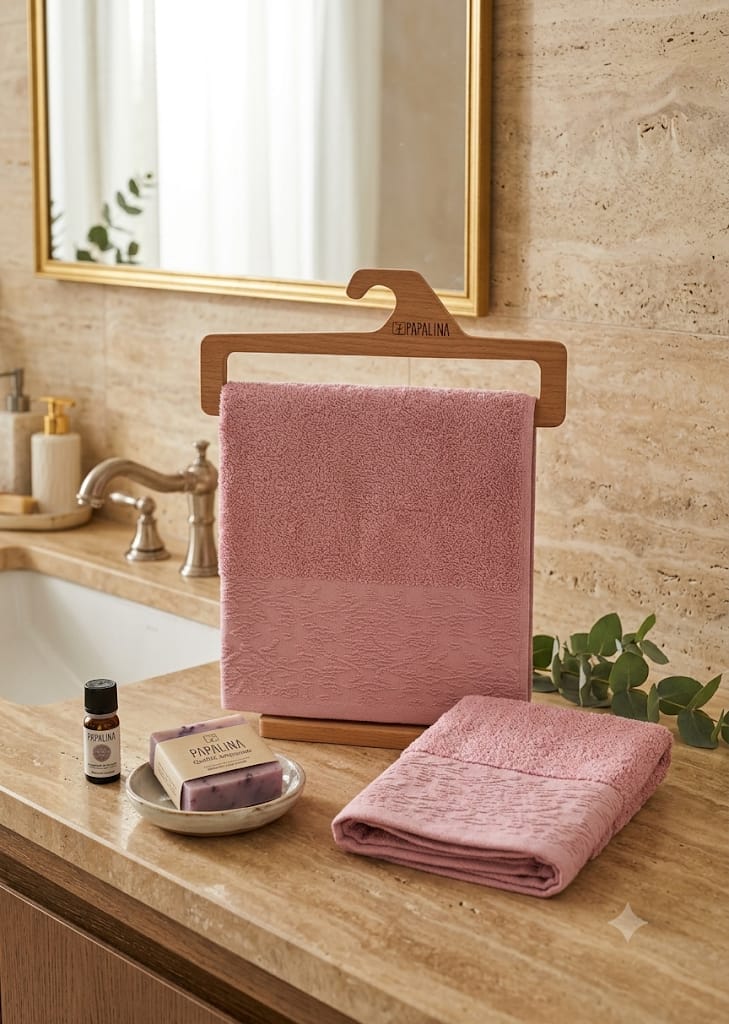 Set Asciugamani 1+1 Papalina Majorelle Spugna di Cotone - The King Luxury