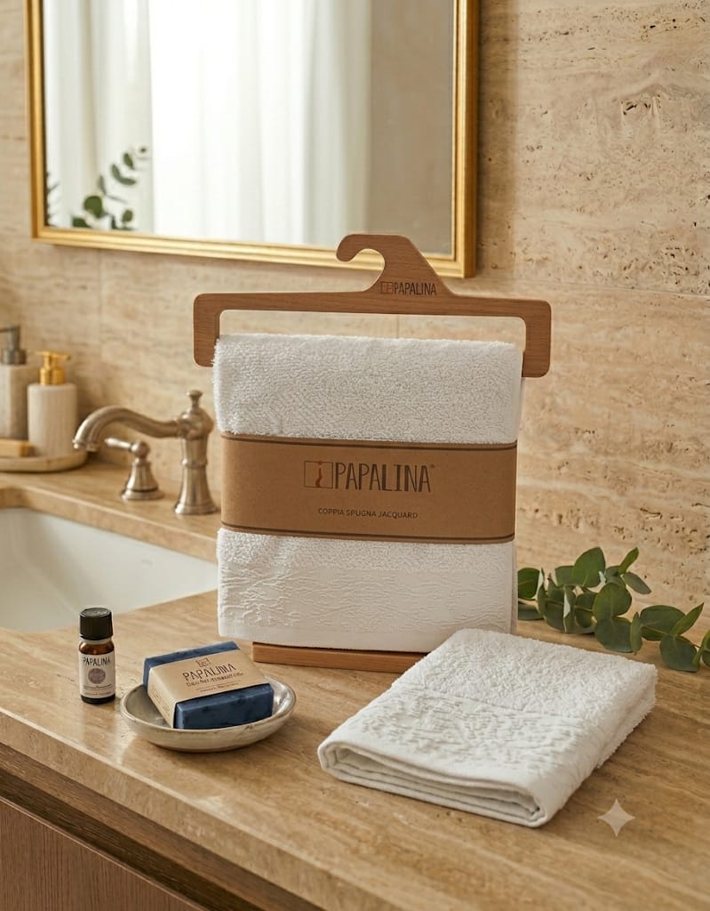 Set Asciugamani 1+1 Papalina Majorelle Spugna di Cotone - The King Luxury