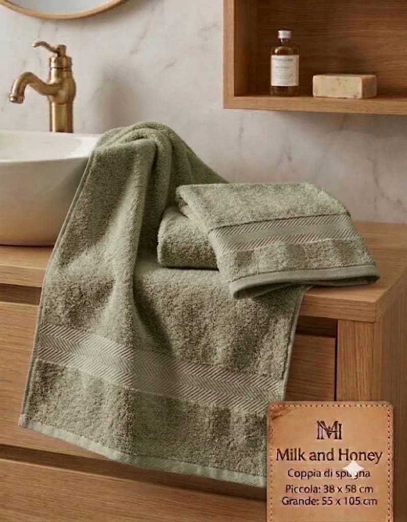 Set Asciugamani 1+1 Papalina Tueste Spugna di Cotone - The King Luxury