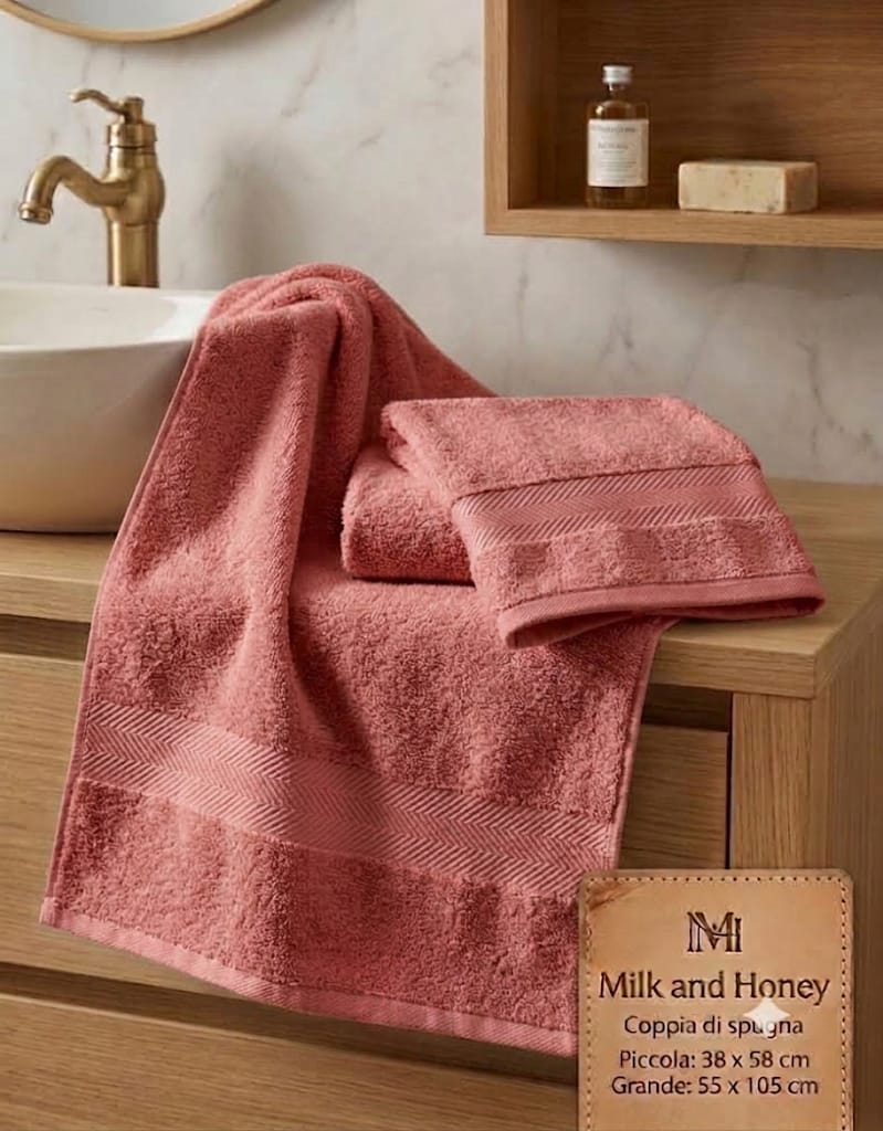 Set Asciugamani 1+1 Papalina Tueste Spugna di Cotone - The King Luxury