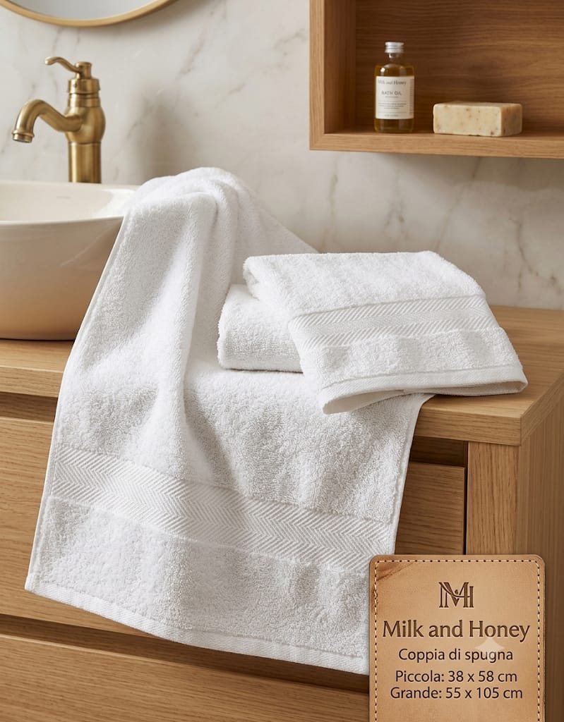 Set Asciugamani 1+1 Papalina Tueste Spugna di Cotone - The King Luxury