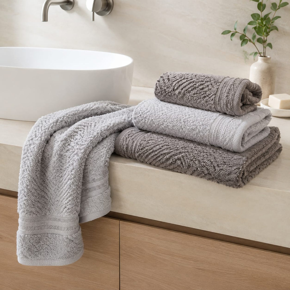 Set asciugamani 2+2 Papalina Venaria Spugna di Cotone - The King Luxury