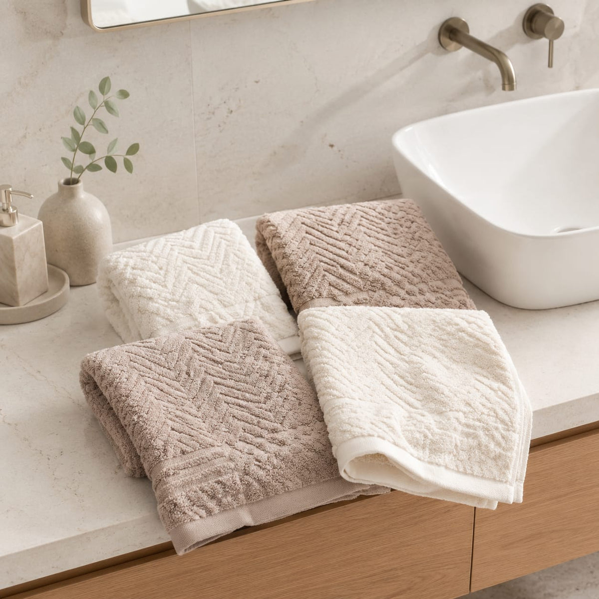 Set asciugamani 2+2 Papalina Venaria Spugna di Cotone - The King Luxury