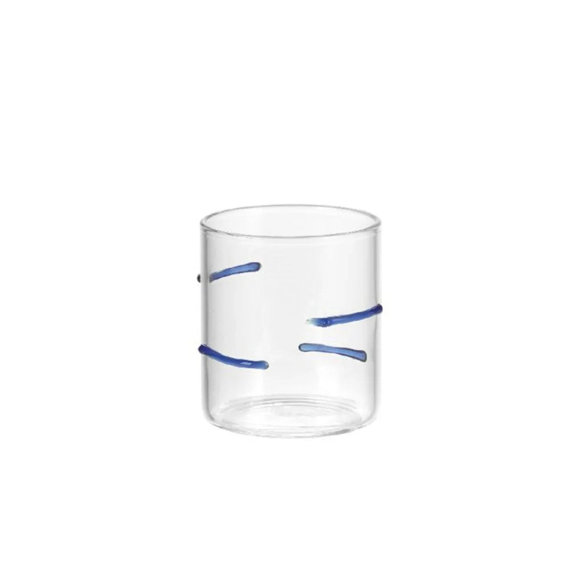 Set Liquorini 4 pz Evviva 6133 – Lignes in Vetro Trasparente con Dettagli Blu - The King Luxury