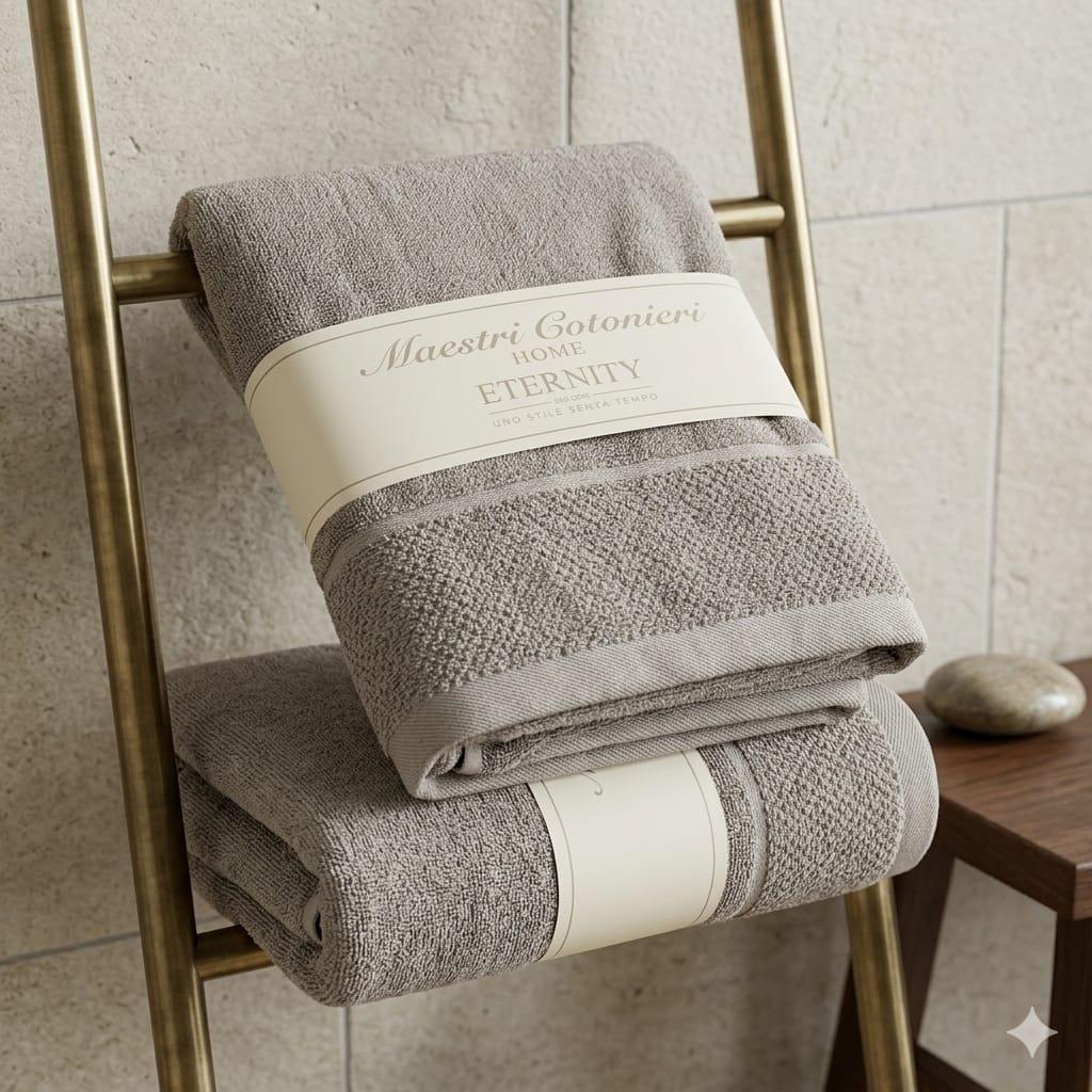 Telo Bagno Maestri Cotonieri Eternity 90x140 cm in Spugna di Cotone - The King Luxury