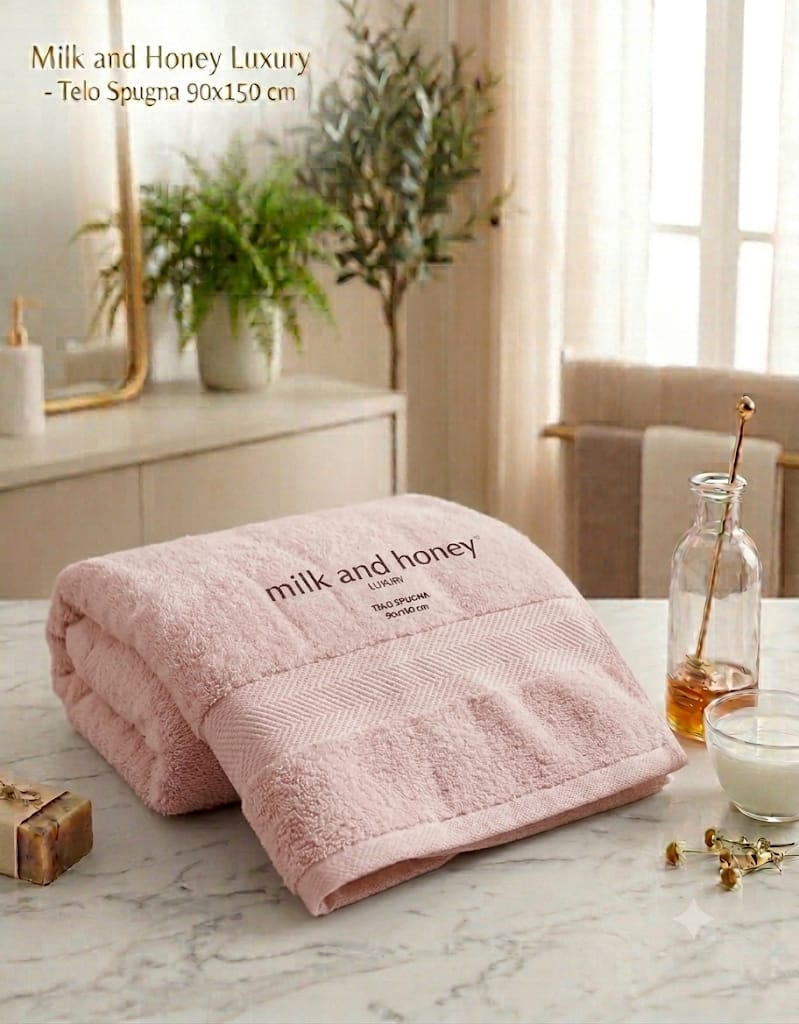 Telo Bagno Milk And Honey Tueste Spugna di Cotone - The King Luxury