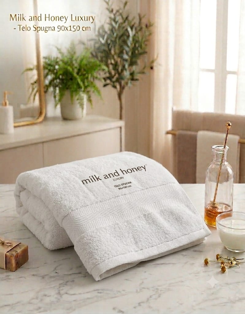 Telo Bagno Milk And Honey Tueste Spugna di Cotone - The King Luxury