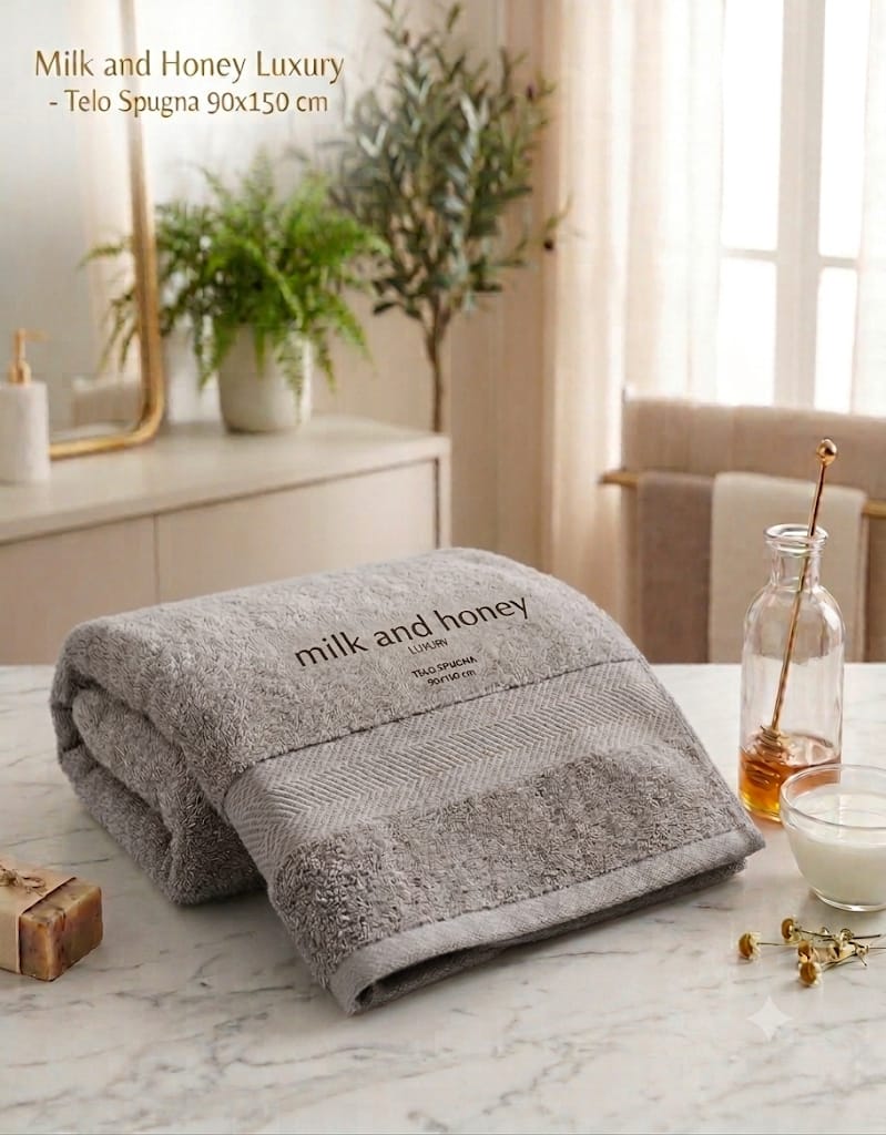 Telo Bagno Milk And Honey Tueste Spugna di Cotone - The King Luxury