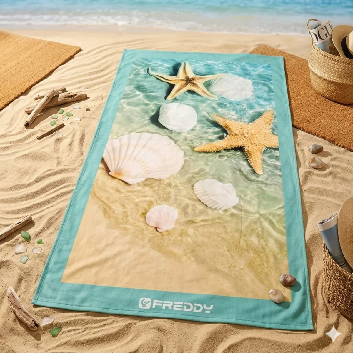 Telo Mare Freddy F300SHORELINE Sunset 90x180 cm in Spugna di Cotone - The King Luxury