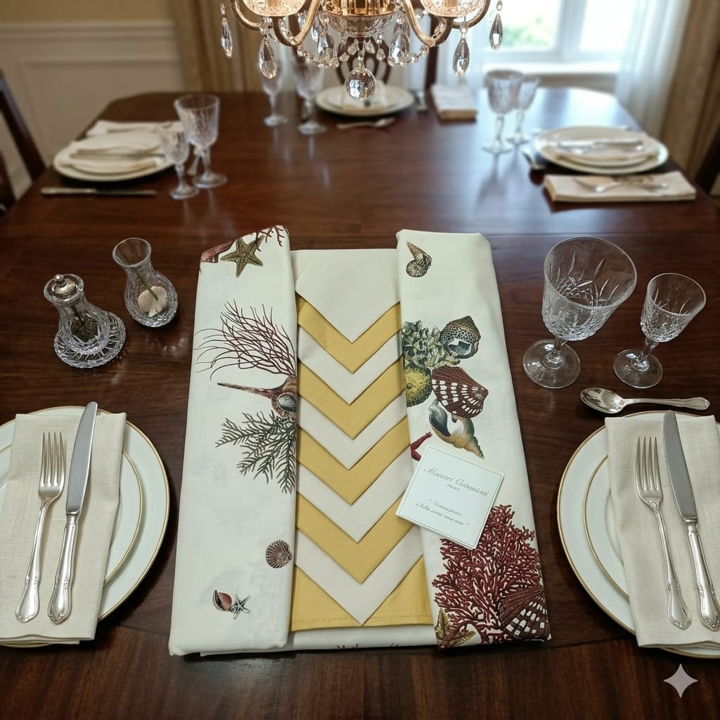 Tovaglia da Tavola Maestri Cotonieri Coralli X18 Cotone - The King Luxury