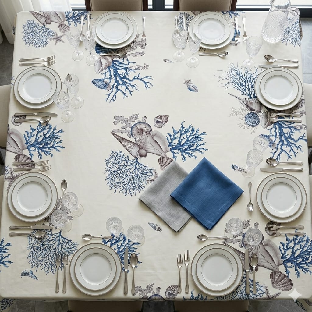Tovaglia da Tavola Maestri Cotonieri Coralli X18 Cotone - The King Luxury
