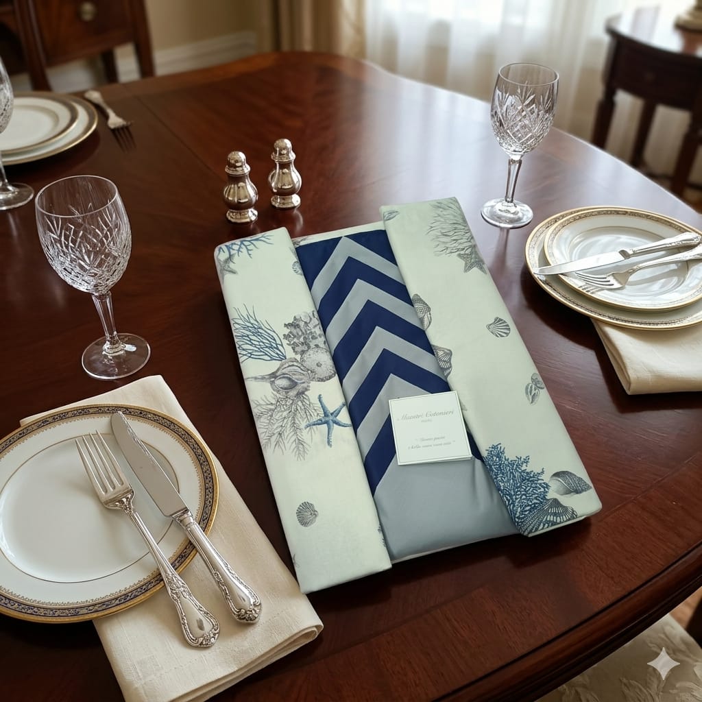 Tovaglia da Tavola Maestri Cotonieri Coralli X18 Cotone - The King Luxury