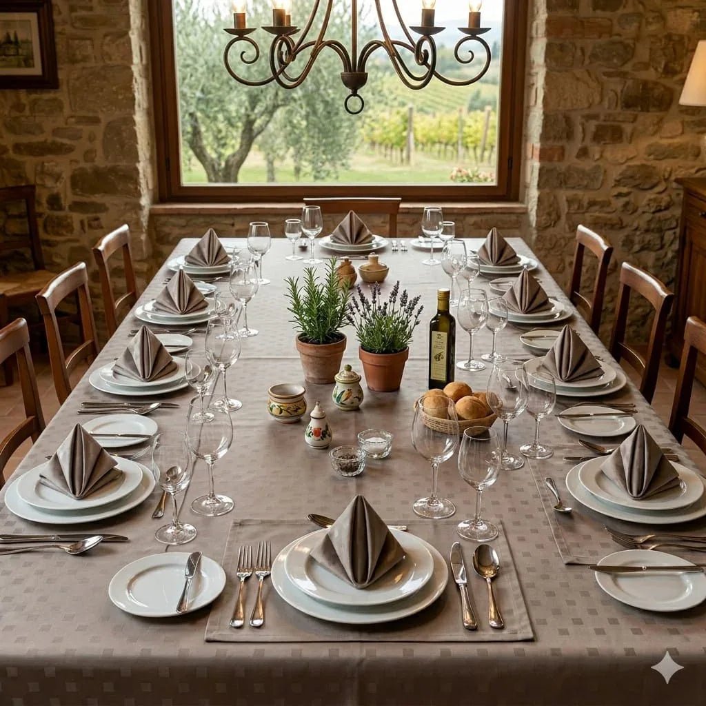 Tovaglia da Tavola Maestri Cotonieri Damina X18 Cotone - The King Luxury
