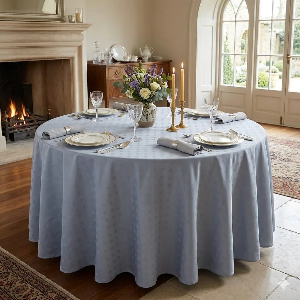 Tovaglia da Tavola Rotonda X8 Maestri Cotonieri Damina in Cotone Ø 180 cm - The King Luxury