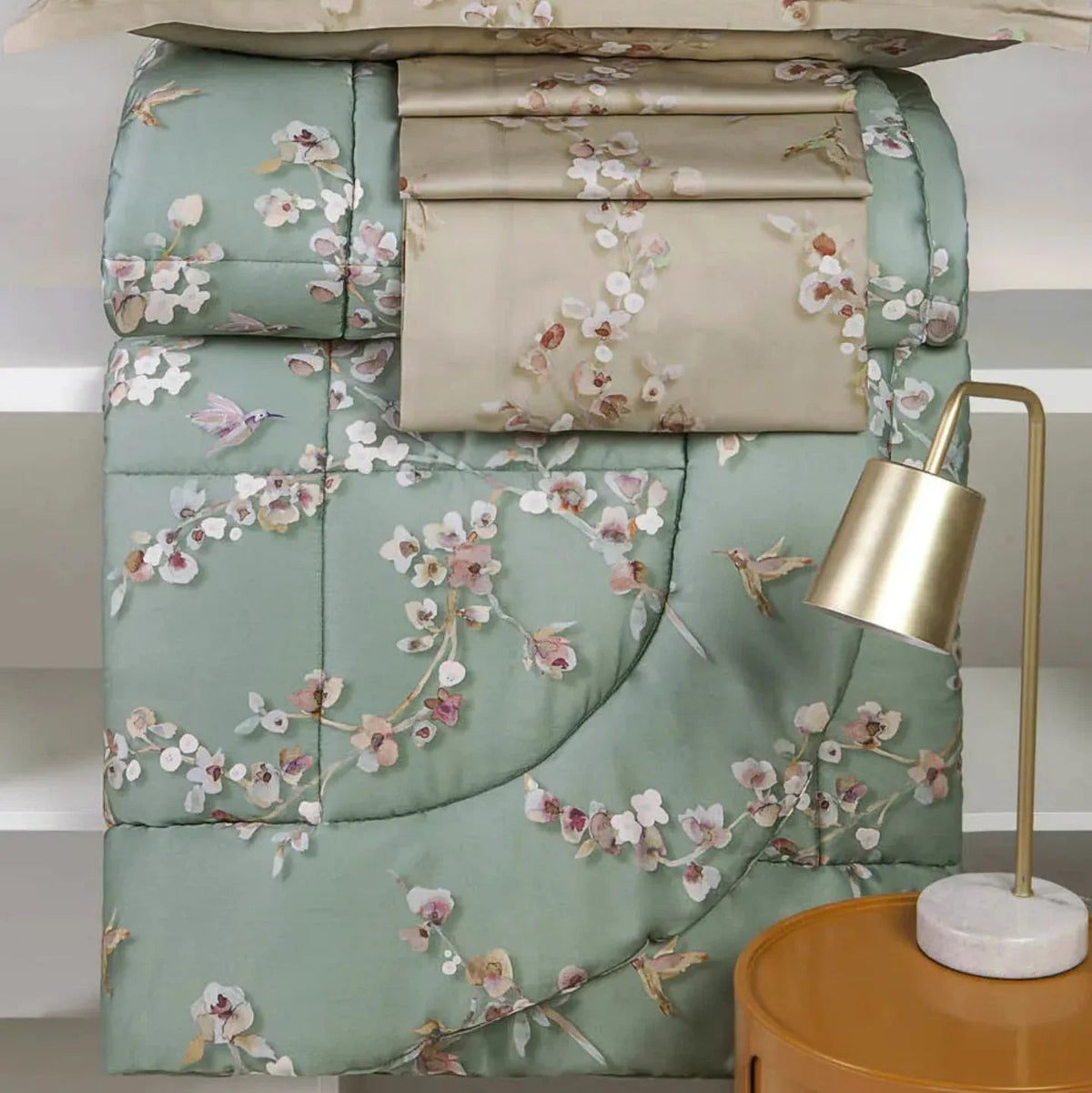 Trapunta Matrimoniale Tessitura Randi Almond – 270×270 cm – Raso di Cotone 300 TC - The King Luxury