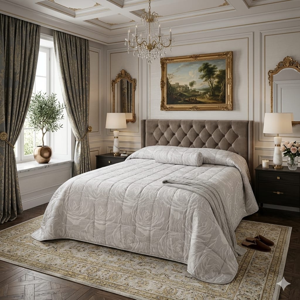 Trapuntino David Bagliore Matrimoniale Jacquard - The King Luxury