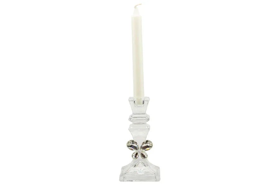 2 Pezzi Portacandela singolo con farfalla cristallo con candela Matrimonio - The King Luxury