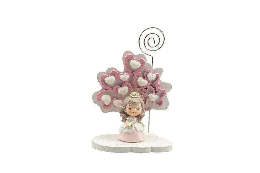 3 Pezzi Portafoto Albero della vita cuori rosa piccolo con principessa Nascita Bimba - The King Luxury