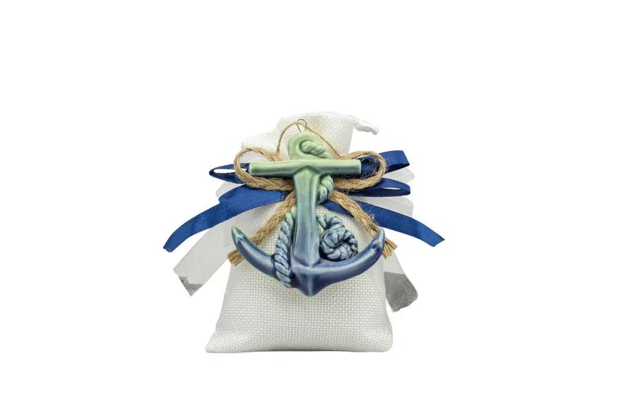 5 Pezzi Sacchetto Matrimonio Harmony Magnete ancora e faro blu - The King Luxury