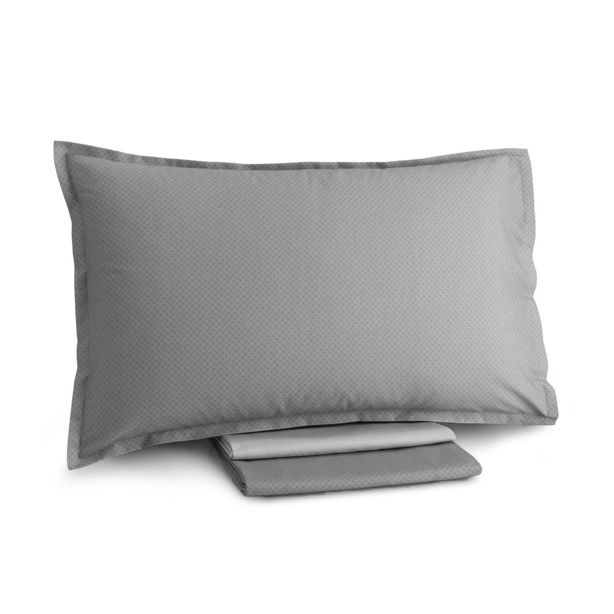 Completo Lenzuola Trussardi Tie Cenere Raso Cotone Matrimoniale - The King Luxury